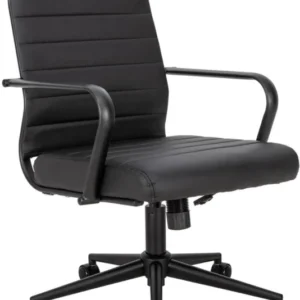 Bürostuhl Ergonomisch mit Wippfunktion bis 150 kg PU Leder Schwarz