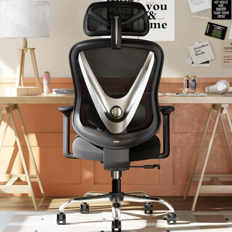 Ergonomischer Bürostuhl mit 3D Lendenstütze & verstellbaren Armlehnen
