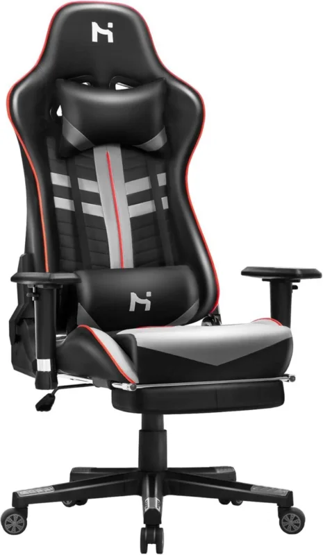 Ergonomischer Gaming Stuhl mit Kopfstütze und Lendenkissen