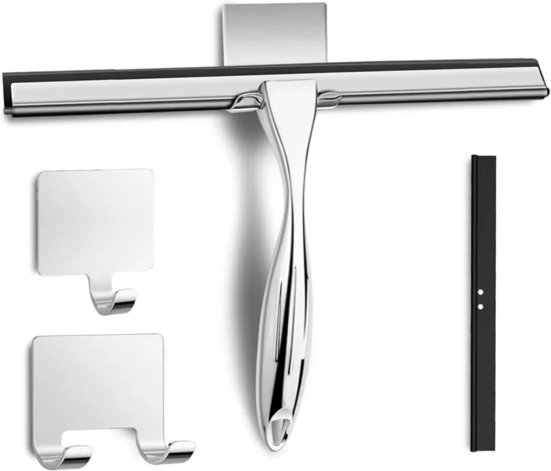 Duschabzieher Edelstahl Glaswischer Badezimmer Silber 30 cm