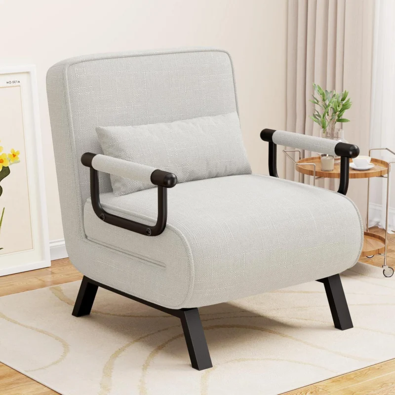 4-in-1 Schlafsessel: Platzsparendes Bett & Relaxsessel Grau