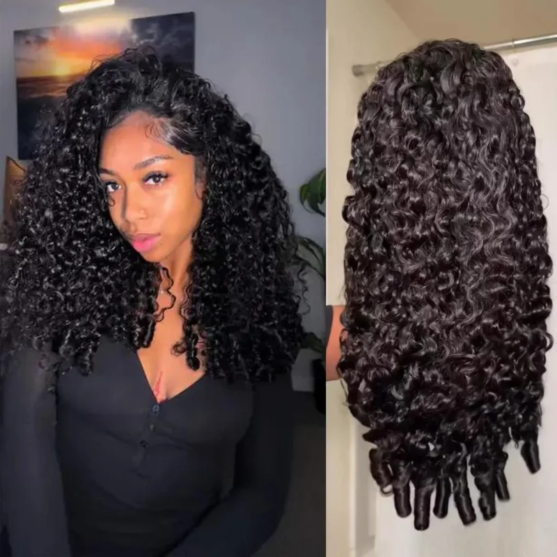 Burmese Curly Echthaar Halbperücke – 20 Zoll, Spiral Locken