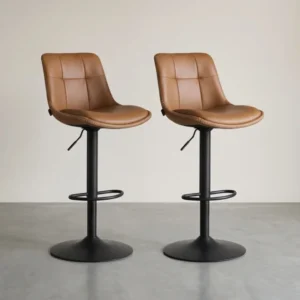 2er-Set Barhocker - Verstellbar und 360° drehbar - Kunstleder