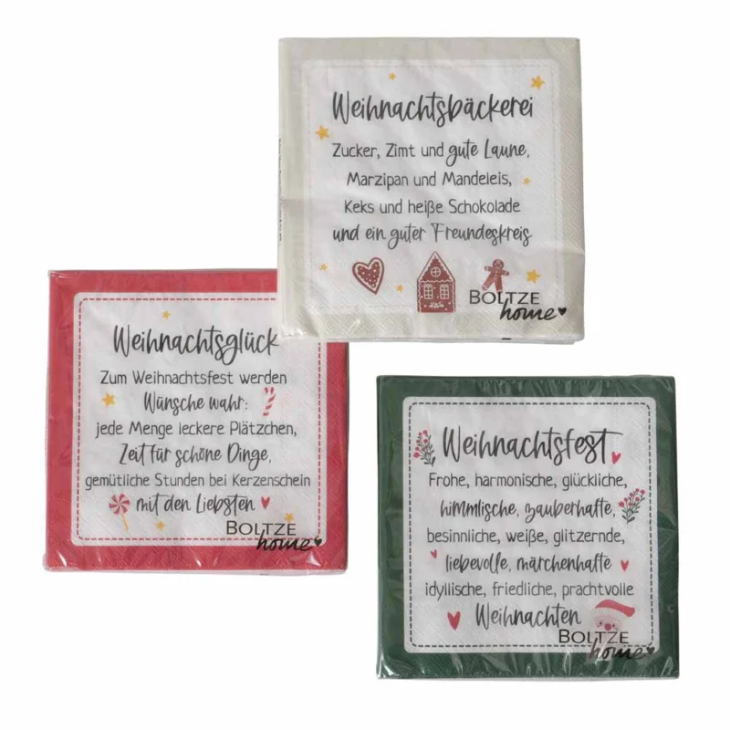 Boltze - Servietten Weihnachtsspruch Nollaig 20 StĂĽck