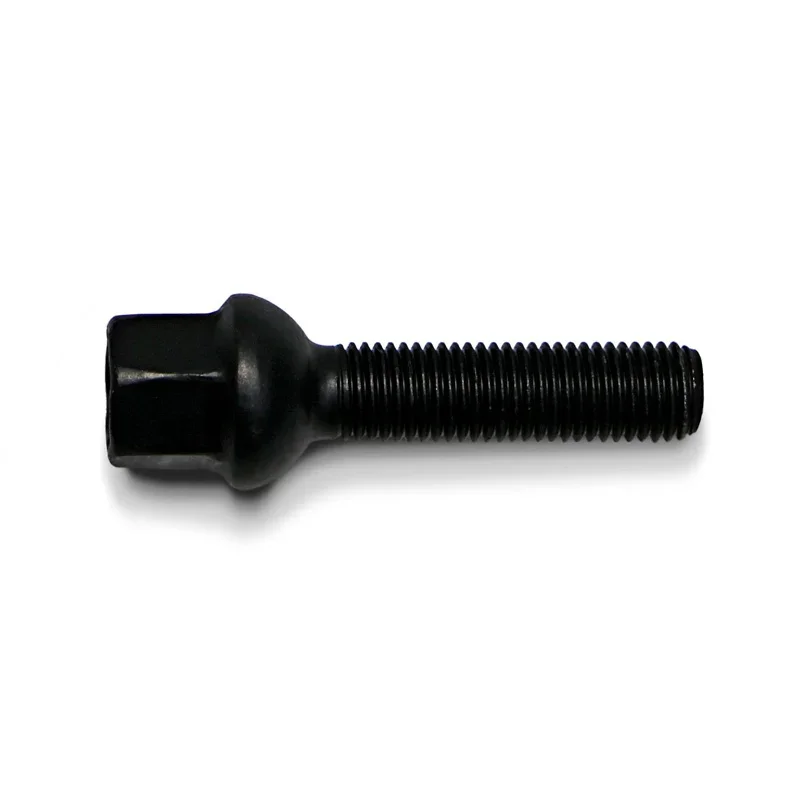 H&R, Radschraube Kugelbund R12 M12x1.50 - Länge 35mm - Schwarz (z.B. passend für Mercedes), Stahl