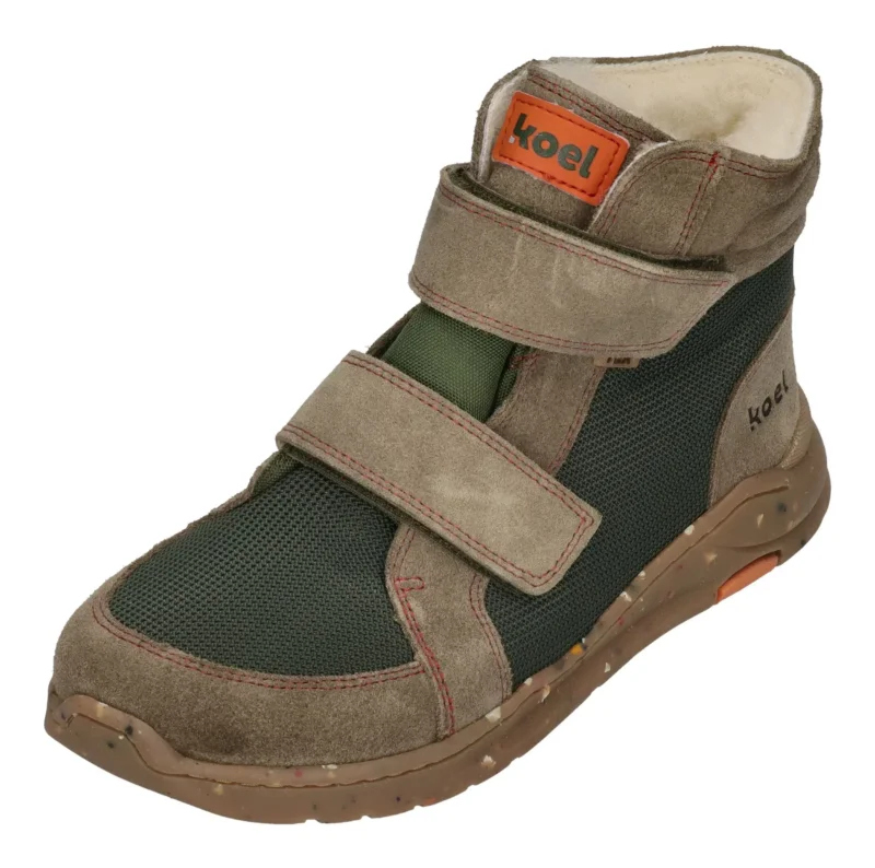 KOEL Kinder Barefoot gefütterte Sneakers SILAS TEX olive