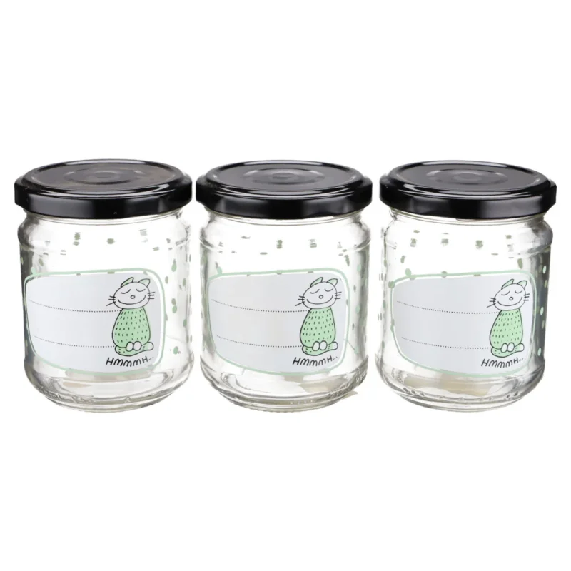 3 x Einmachglas mit Katze Hmmmh... beschriftbar