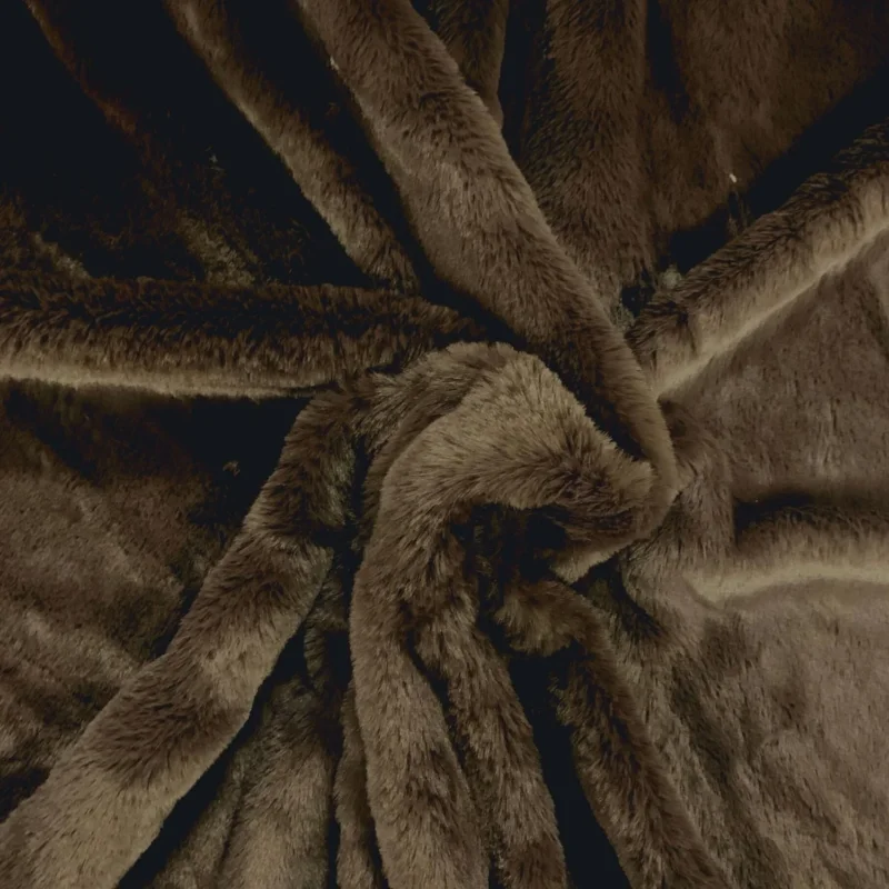Knitted Bunny Fur Fabric - Brown
