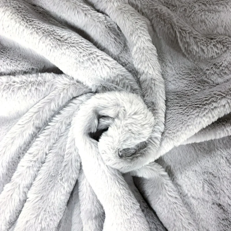 Knitted Bunny Fur Fabric - Silver