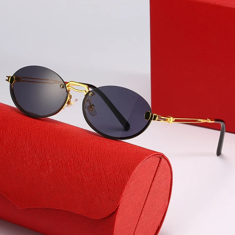 Damen modische Sonnenbrille mit filigranem Metallrahmen und stylishem Design Karnz