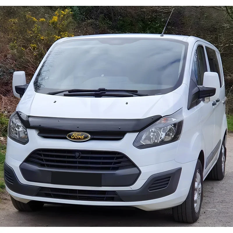 OneWay, Motorhaubenschutz, Glanzschwarz, Passt für Ford Transit Custom MK1 (2012-2018)
