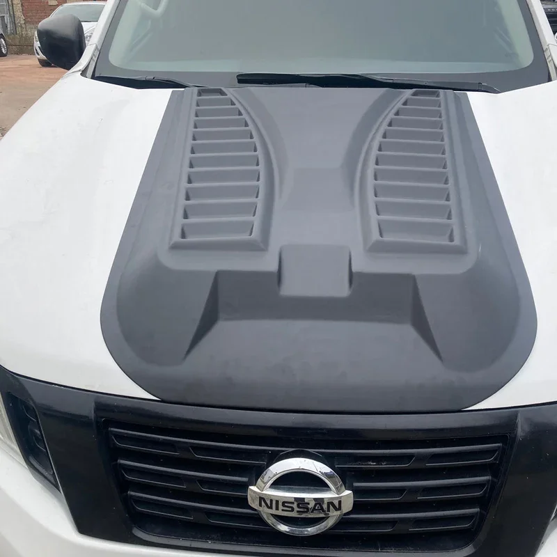 OneWay, Motorhauben-Lufthutze, Matt Schwarz, Passend für Nissan Navara NP300 (D23) 2014-2021, Version 3