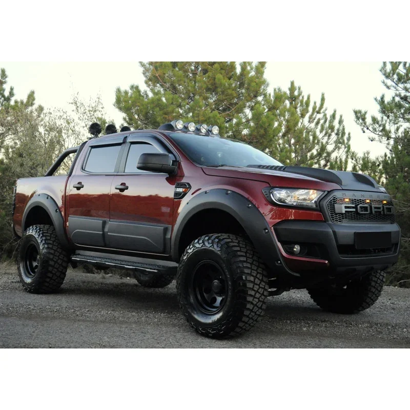 OneWay, Fender-Flares-Set, Matt Schwarz, Passend für Ford Ranger T6/T7/T8 2012-2022, 4 Teile