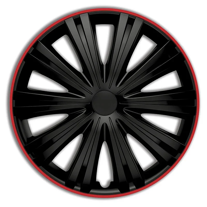 AutoStyle, Satz Radzierblenden Giga R 13-Zoll Schwarz/Rot, ABS, Rot, Schwarz