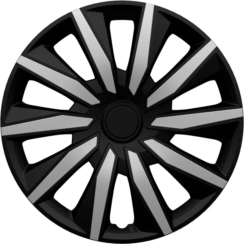 AutoStyle, Radkappe, Decente, 14-Zoll, silber/schwarz, Satz von 4
