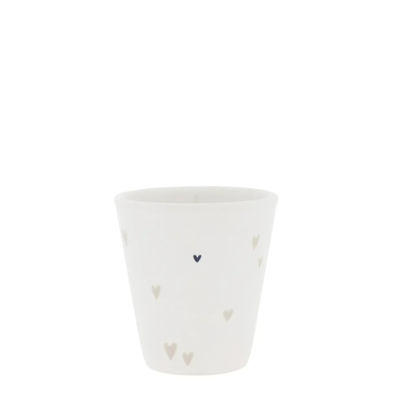 Espressotasse "Paperlook - Hearts" - 4,4x6,2x6,6 cm (Natur)