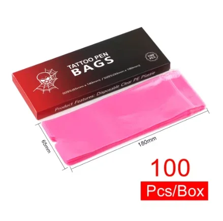 Pink Tattoo Pen Cover – Einweg Pen-Hüllen 65mm × 180 mm (100 Stück)