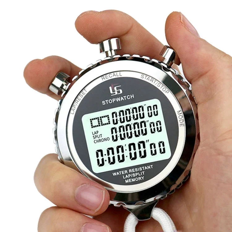 Karnz | YS Metall Stoppuhr 3 Reihen Anzeige Lauftraining Elektronische Timer, Stil: YS-5100 100 Speicher