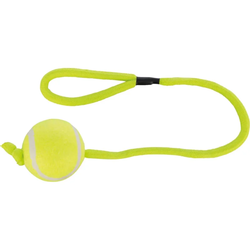 Trixie Hundespielzeug Tennisball an einer Schnur ø6 cm 50 cm
