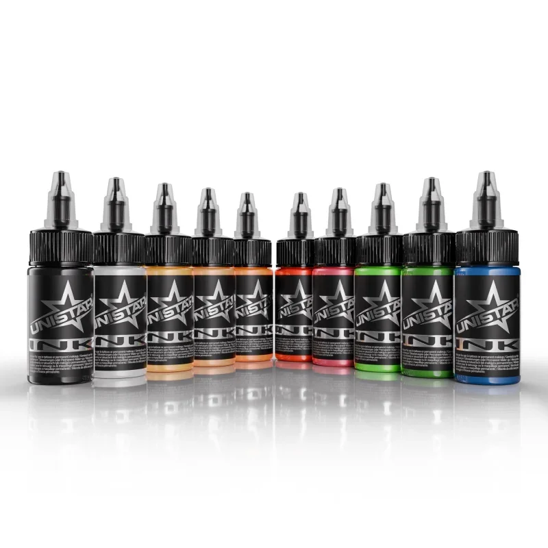 Unistar Ink Top Basic Color Set – 10 × 30 ml REACH Tattoofarben