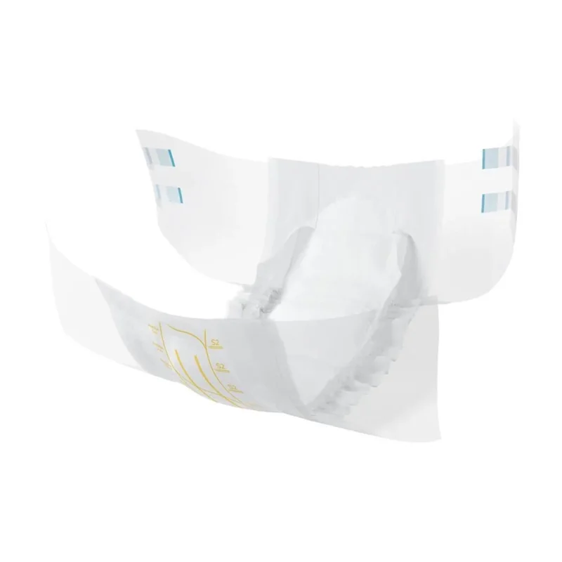 Auf dem Bild ist eine Packung Abena Slip Premium S2 Inkontinenzwindeln zu sehen. Die Verpackung zeigt ein ansprechendes Design in kräftigen Farben, überwiegend in Blau und Weiß. Auf der Vorderseite sind das Produktlogo sowie Informationen zur Größe und Saugkraft deutlich abgedruckt. Die windelartigen Produkte selbst sind nicht sichtbar, aber die Illustration und die Schrift suggerieren Komfort und Sicherheit.