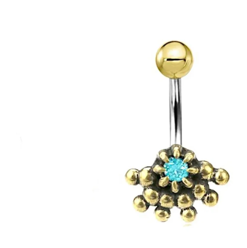 Bauchnabel Piercing Brass Edelstahl Auge Stein Kristall - chic - net.de