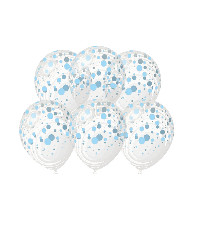 Blauwe Ballonnen Stippen 30cm 6st van Paper Dreams koop je bij Partywinkel