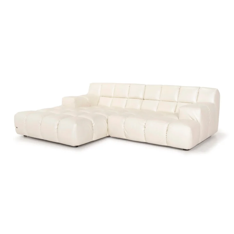 Bretz Ocean 7 Leder Sofa Creme Perlmutt Ecksofa #14547