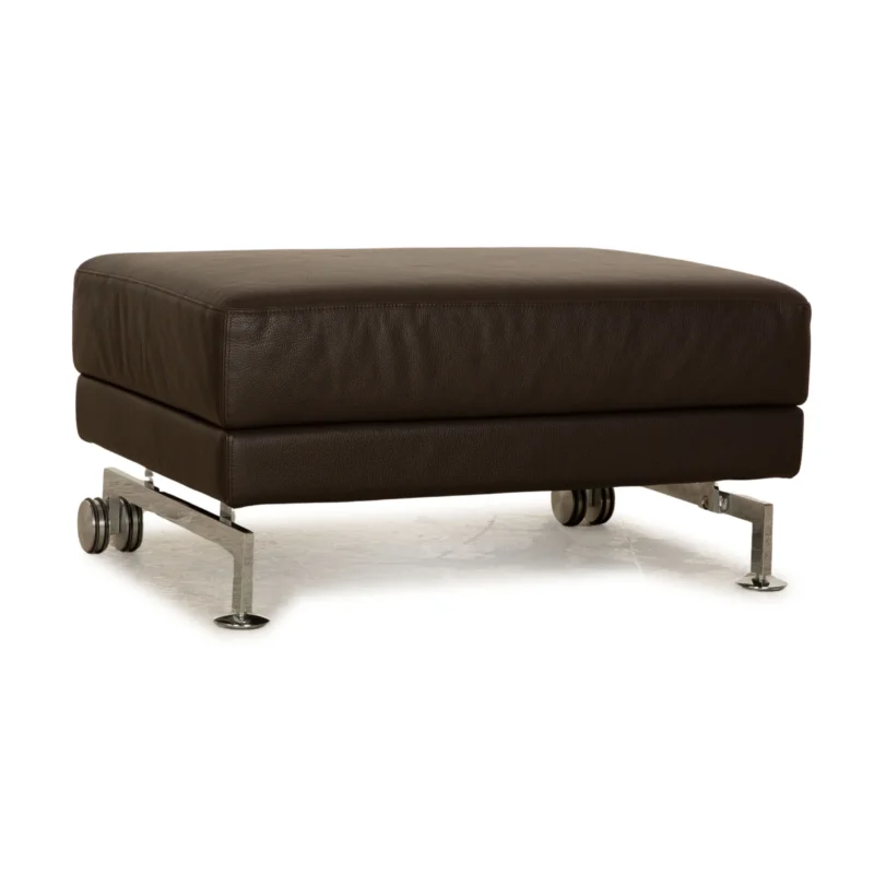Brühl Moule Leder Hocker Braun Dunkelbraun