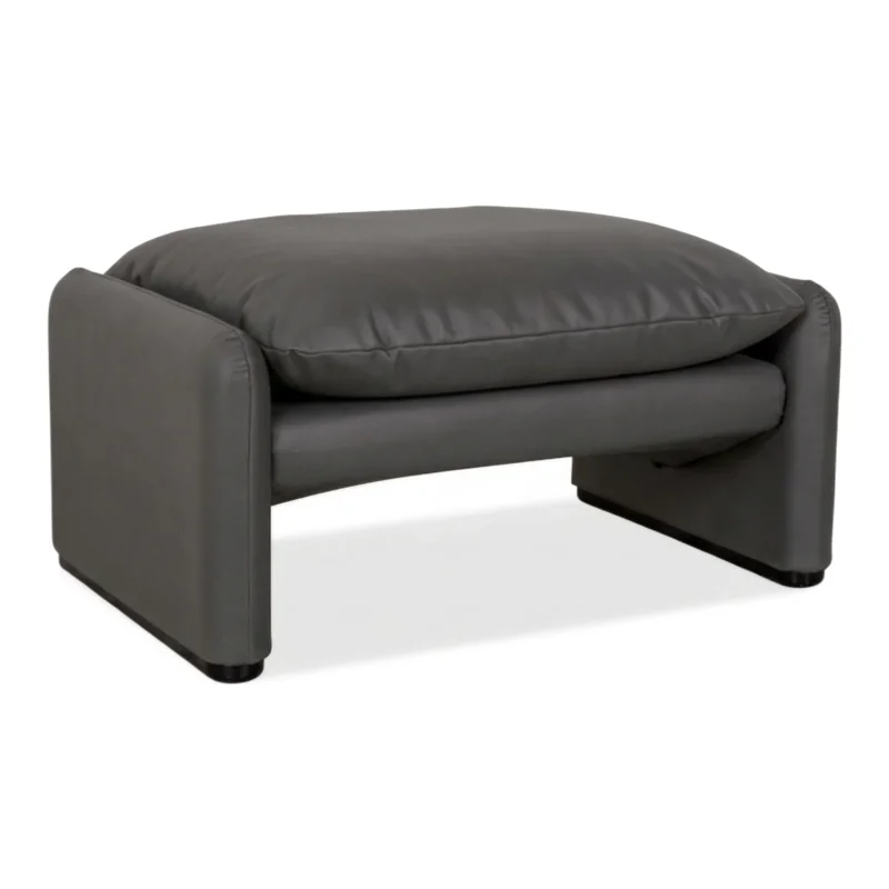 Cassina Maralunge Hocker veganes Leder Grau Neubezug