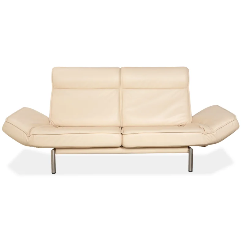 De Sede DS-450 Leder Zweisitzer Creme Beige manuelle Funktion Sofa Couch