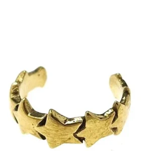 Ear cuff Dread Lock Bead Messing gold Sterne schmal - chic - net.de