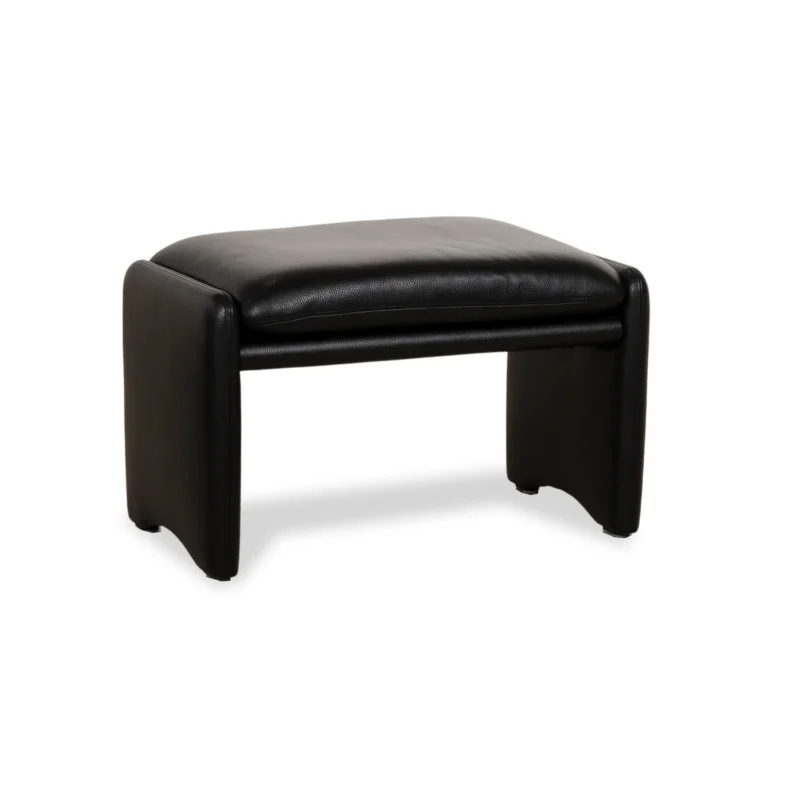 Erpo Chalet Leder Hocker Schwarz