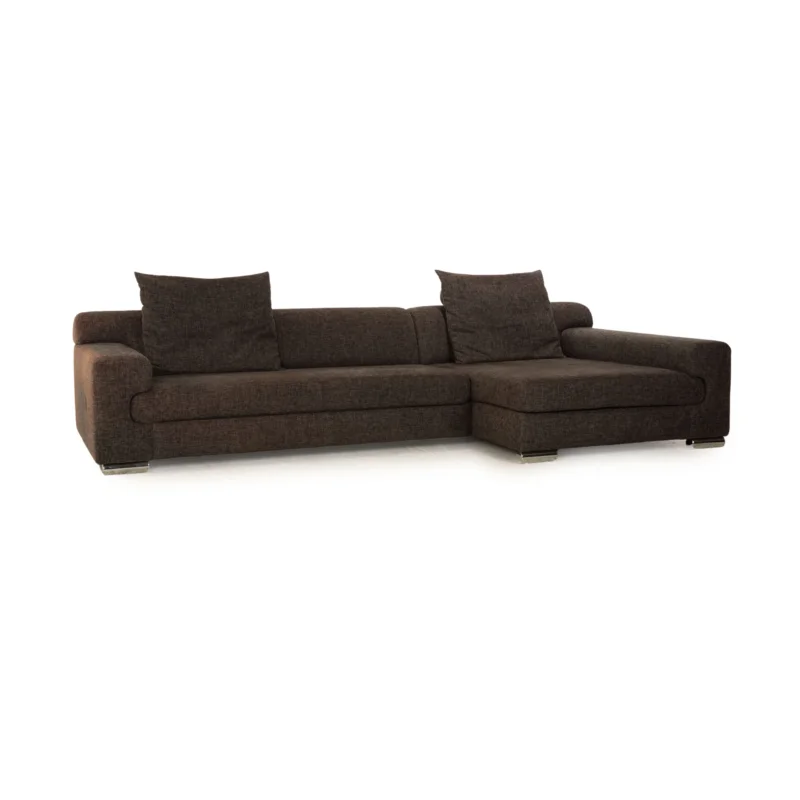 Ewald Schillig Donna Stoff Ecksofa Grau Braun Recamiere Rechts Sofa Couch