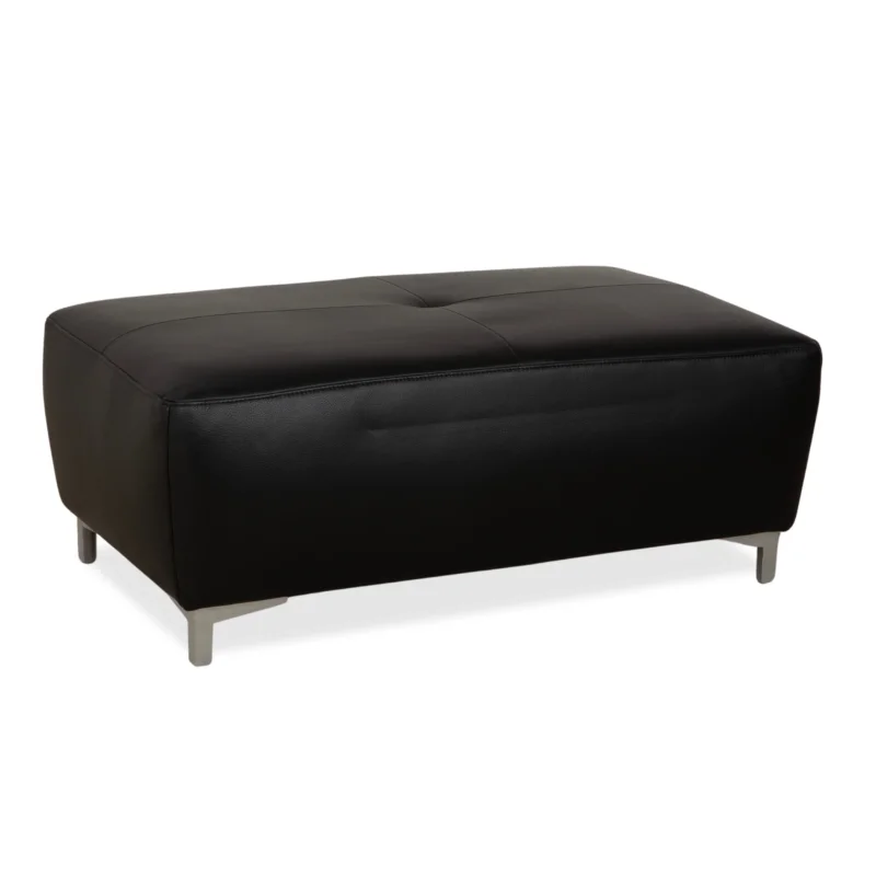 Ewald Schillig Mega Leder Hocker Schwarz