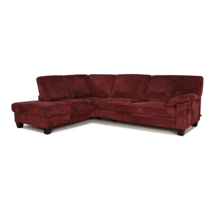 Ewald Schillig Stoff Sofa Dunkelrot Ecksofa Couch
