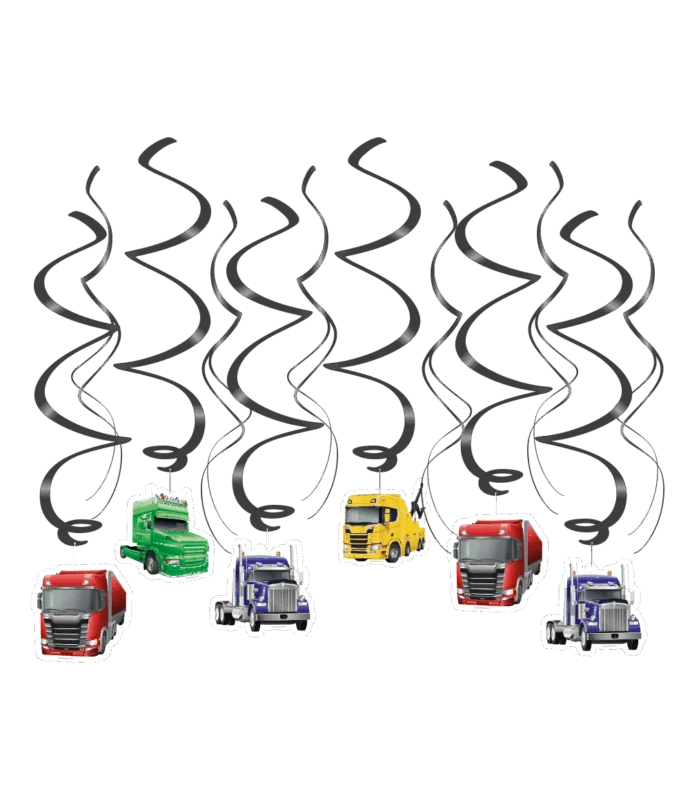 Gekleurde Hangdecoratie Trucks 70cm van Paper Dreams koop je bij Partywinkel
