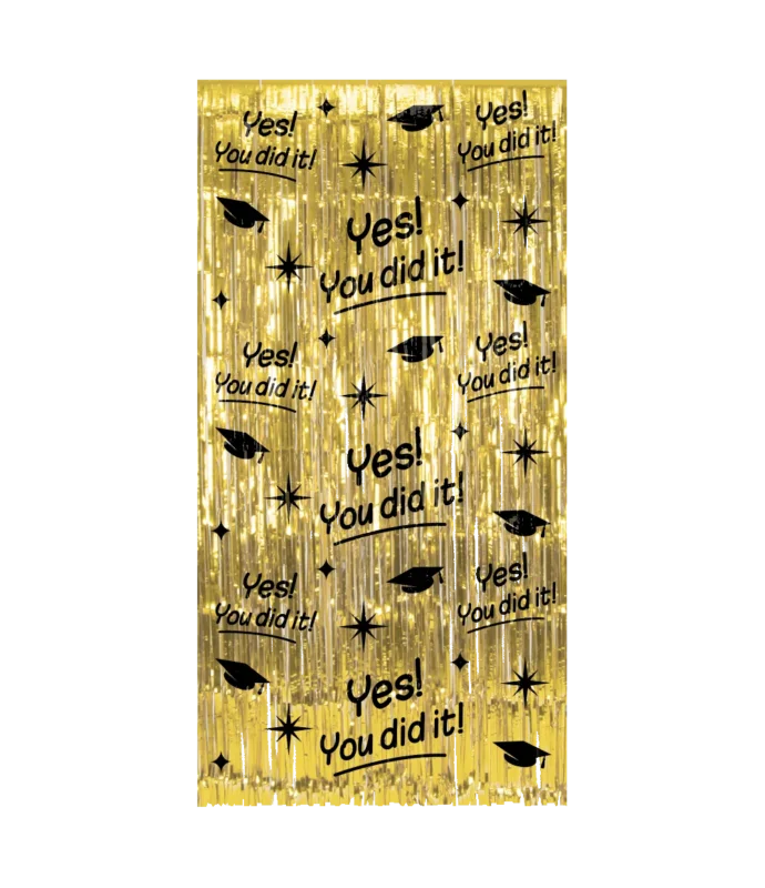 Geslaagd Deurgordijn Goud Zwart van Paper Dreams koop je bij Partywinkel