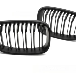 Sport Kühlergrill Doppelsteg BMW 1er F20 F21 2011-2014 Schwarz Glanz Set