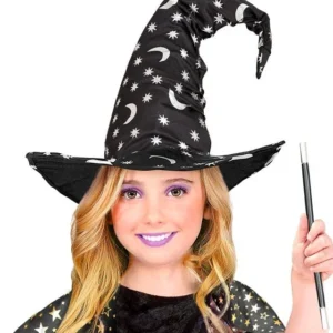 Halloween Heksenhoed Zwart Maan En Sterren van Widmann koop je bij Partywinkel