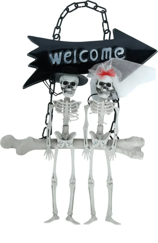 Halloween Skelet Bordje Welcome 30cm van Fiestas Guirca koop je bij Partywinkel