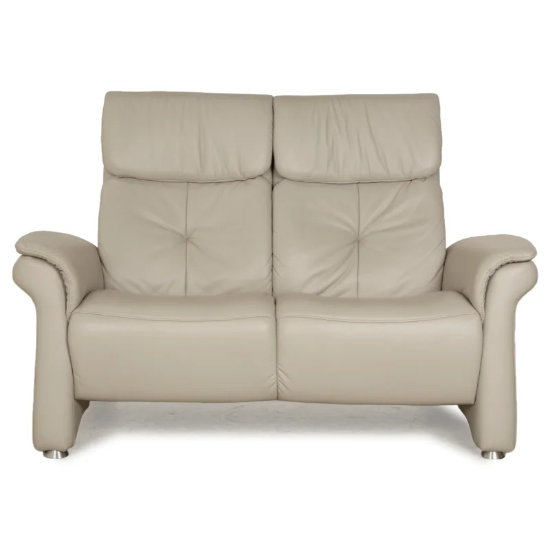 Himolla Cumuly Leder Zweisitzer Beige Hellgrau Sofa Couch