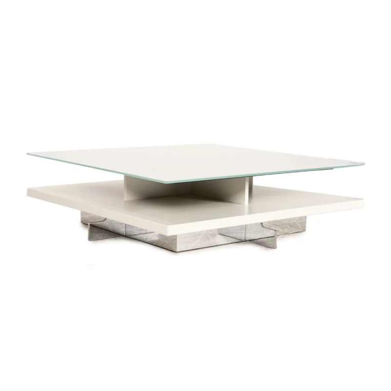 Hülsta CT 90 Glas Couchtisch Weiß