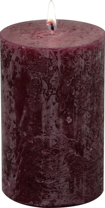 K141111 - IHR, Stumpenkerze weinrot, D7 x 11 cm