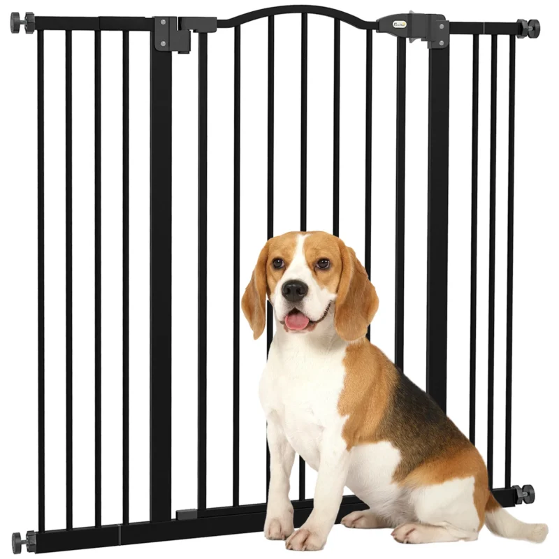 easycomfort easycomfort cancelletto per cani estensibile con 4 viti regolabili in metallo e plastica 74 100x94 cm nero