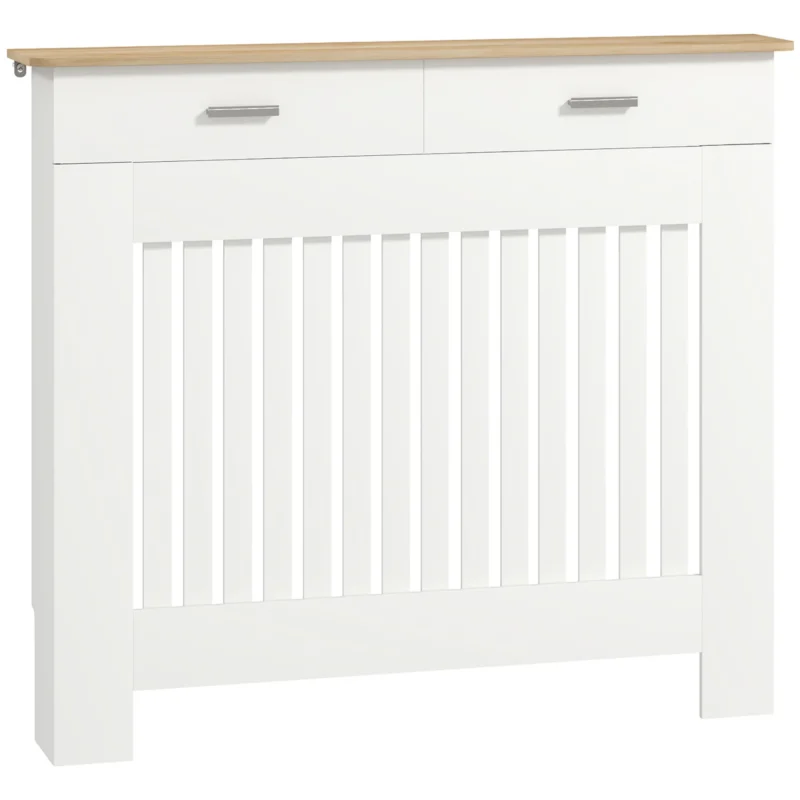 easycomfort easycomfort copritermosifone a doghe antiribaltamento con cassetto portaoggetti in legno 112x19x97 cm bianco