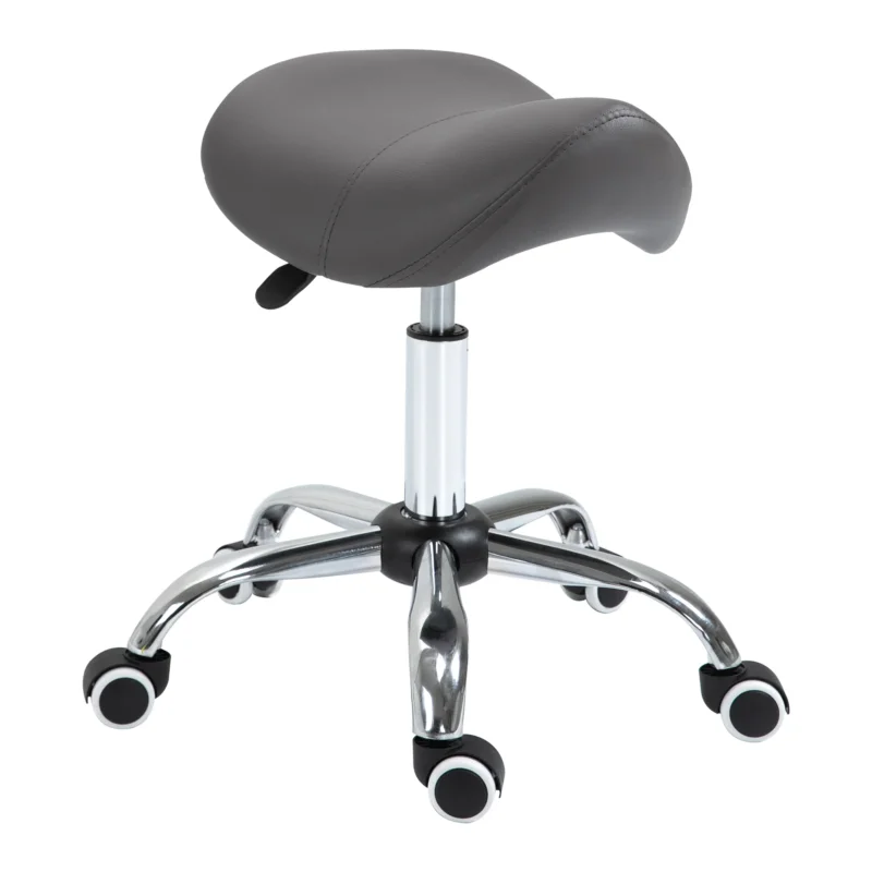 easycomfort easycomfort sgabello da lavoro a sella con ruote e altezza regolabile per negozi parrucchiere e tattoo 52x53x49 61cm grigio ean 8054111842389