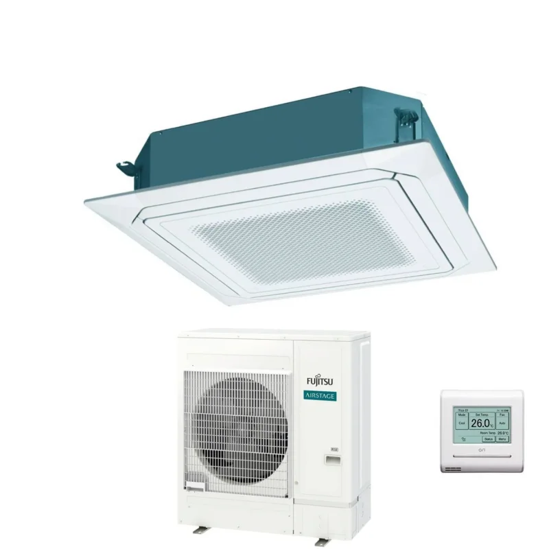 fujitsu condizionatore a cassetta fujitsu kr circular flow white 45000 btu auxg45krlb monofase r 32 wi fi optional con griglia e filocomando