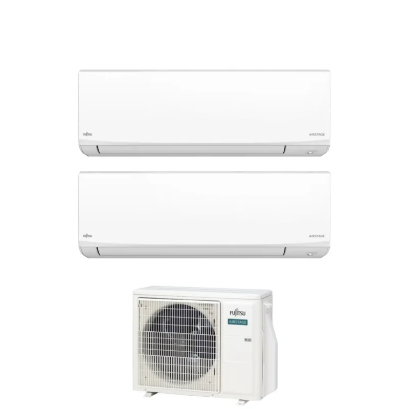 fujitsu condizionatore dual split fujitsu kj white 99 con aoeg18kbca2 r 32 wi fi integrato