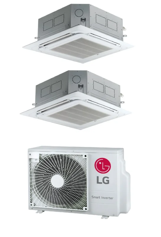 lg condizionatore a cassetta dual split lg standard 99 btu con mu2r17 r 32 wi fi optional con pannello